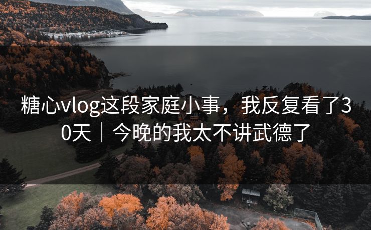 糖心vlog这段家庭小事,我反复看了30天|今晚的我太不讲武德了 糖心vlog这段家庭小事,我反复看了30天|今晚的我太不讲武德了